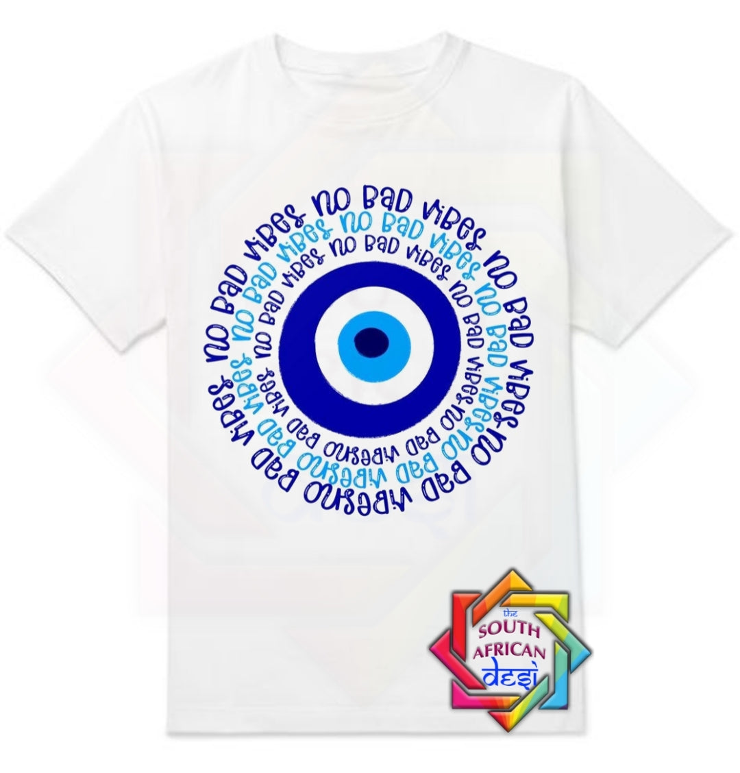 NO BAD VIBES EVIL EYE MANDALA T-SHIRT