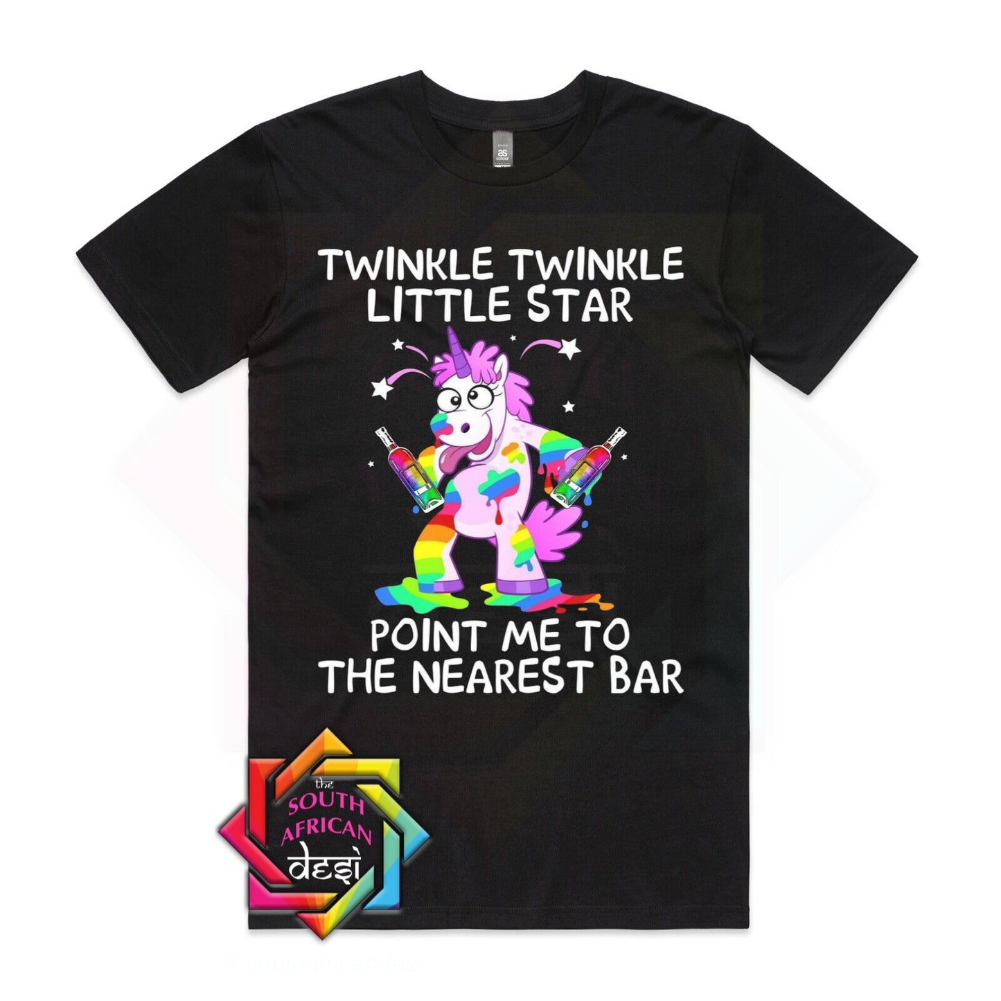 TWINKLE TWINKLE LITTLE STAR POINT ME TO THE NEAREST BAR DRUNK UNICORN | UNISEX T-SHIRT