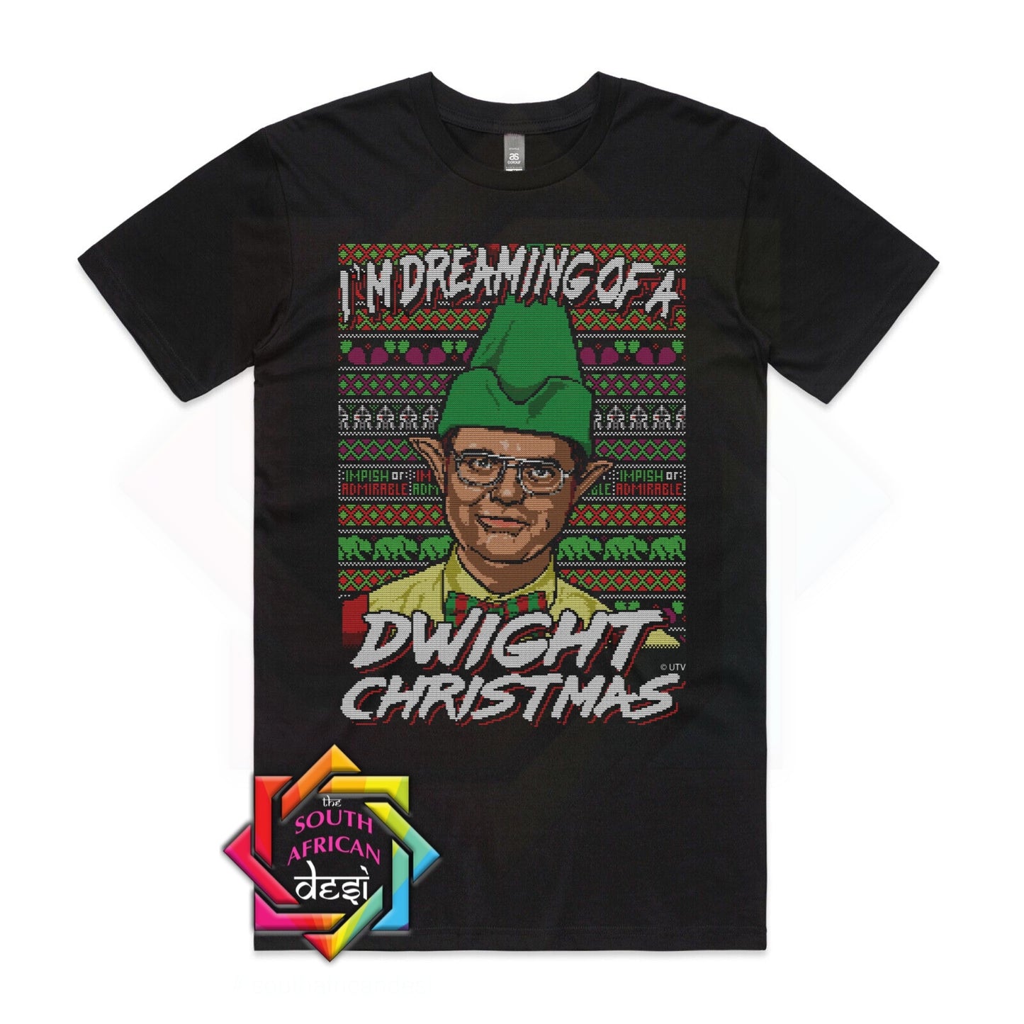 I'M DREAMING OF A DWIGHT CHRISTMAS - RETRO CHRISTMAS SWEATER LOOK | THE OFFICE INSPIRED T-SHIRT