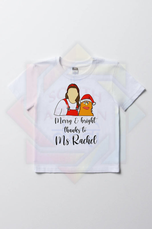 Merry and Bright thanks to Miss Rachel  Kids T-shirt