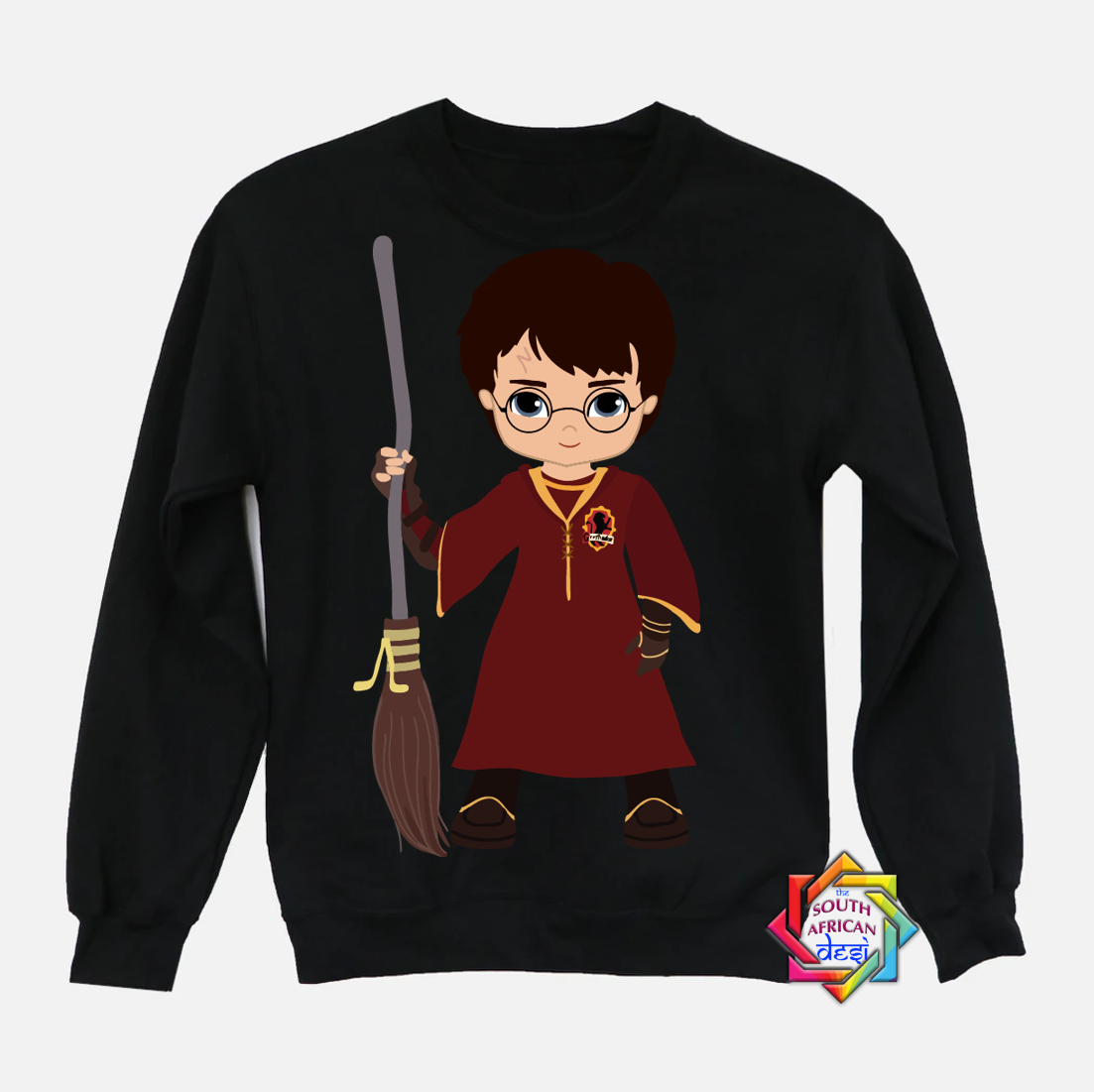 HARRY POTTER WITH BROOMSTICK | HARRY POTTER INSPIRED HOODIE/SWEATER | UNISEX