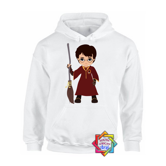 HARRY POTTER WITH BROOMSTICK | HARRY POTTER INSPIRED HOODIE/SWEATER | UNISEX