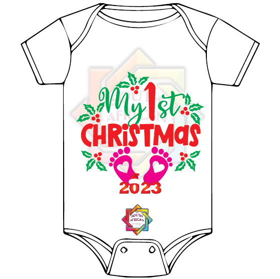 MY FIRST CHRISTMAS 02 BABY VEST/ONESIE FUNKY