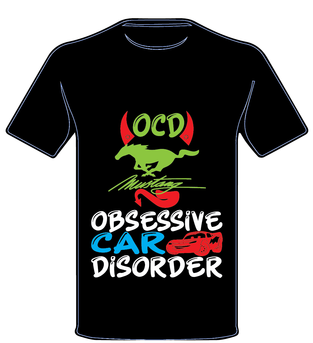MUSTANG INSPIRED OCD ENTHUSIAST T SHIRT