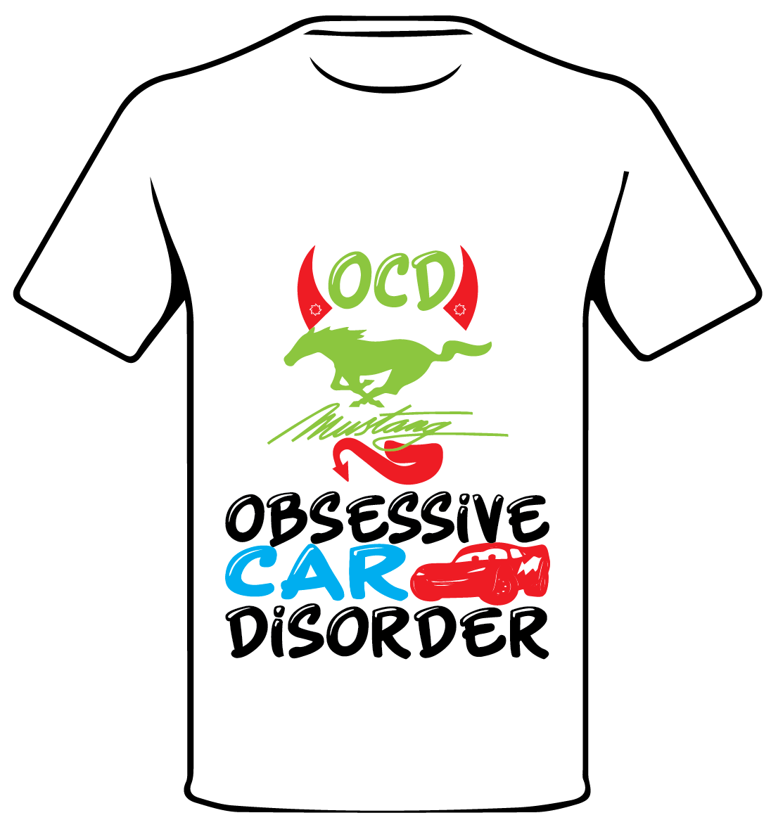 MUSTANG INSPIRED OCD ENTHUSIAST T SHIRT