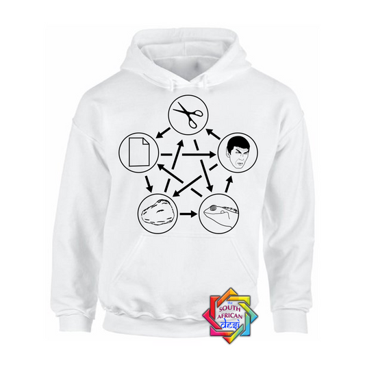 ROCK PAPER SCISSORS LIZZARD SPOCK (BIG BANG THEORY INSPIRED) HOODIE/SWEATER | UNISEX