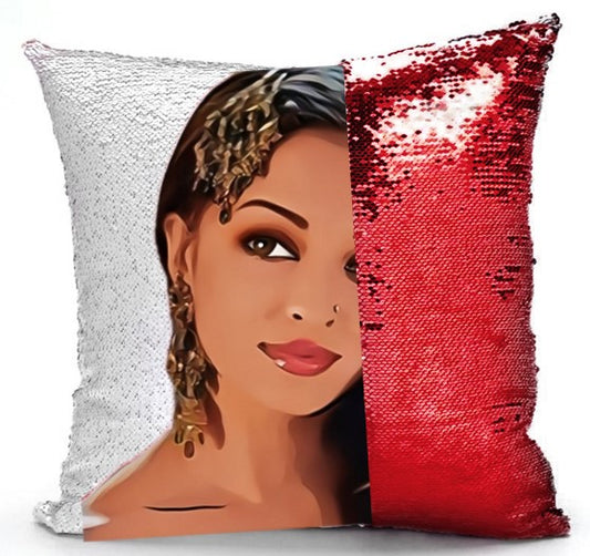 Aishwarya Rai Pop Art Sequenced Scatter Cushion