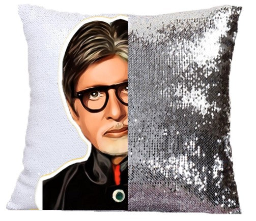 Amitabh Bachchan Pop Art Sequenced Scatter Cushion
