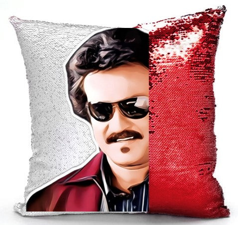 Rajnikanth Pop Art Sequenced Scatter Cushion