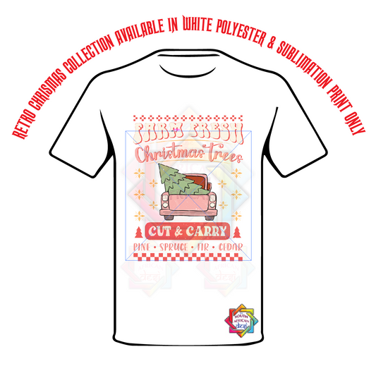 XMAS TRESS CUT AND CARRY T-SHIRT • RETRO XMAS LOOK