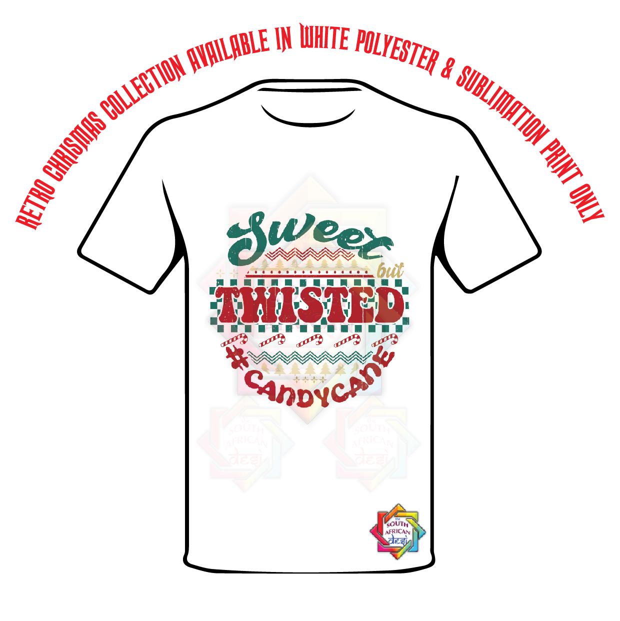 SWEET TWISTED CANDY CANE T-SHIRT • RETRO XMAS LOOK