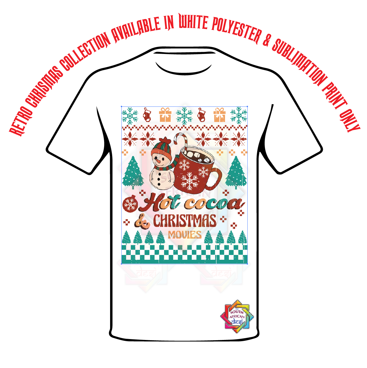 HOT COCOA CHRISTMAS MOVIES T-SHIRT • RETRO XMAS LOOK