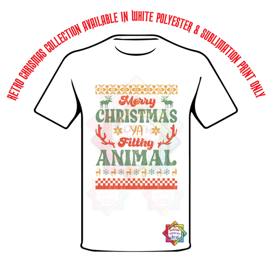 MERRY CHRISTMAS YA FILTHY ANIMAL T-SHIRT • RETRO XMAS LOOK
