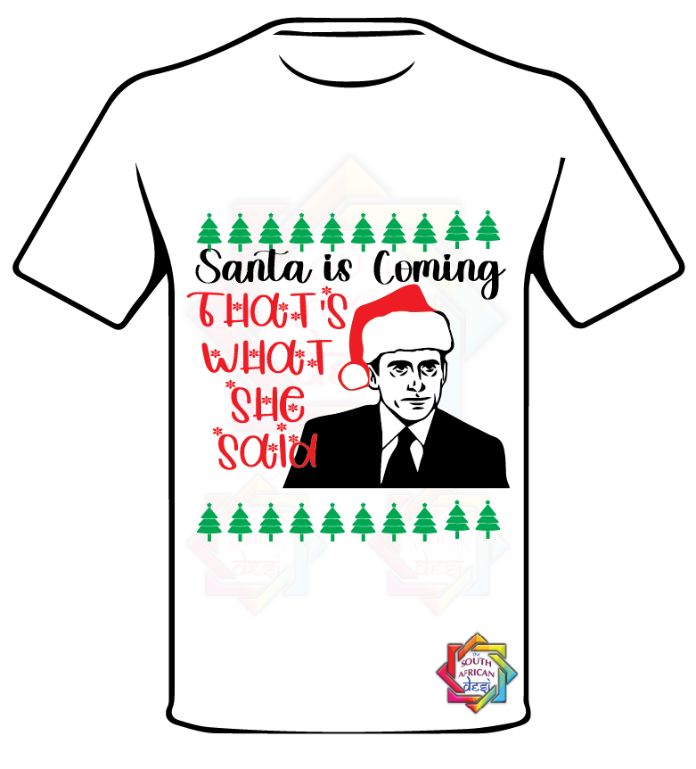 THE OFFICE INSPIRED THAT'S WHAT SHE SAID CHRISTMAS T-SHIRT FUNKY