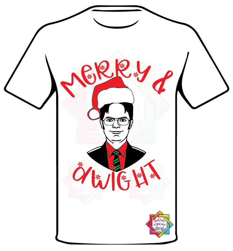 THE OFFICE INSPIRED MERRY & DWIGHT CHRISTMAS T-SHIRT FUNKY