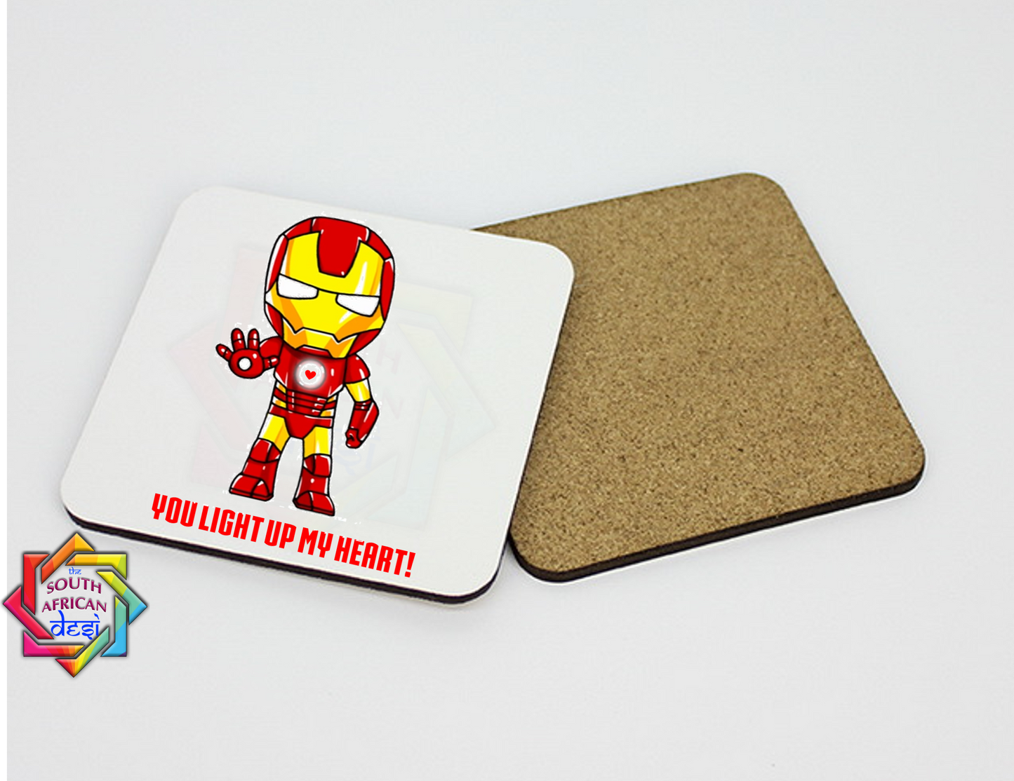 YOU LIGHT UP MY HEART | IRON MAN INSPIRED COASTER - VALENTINE'S DAY