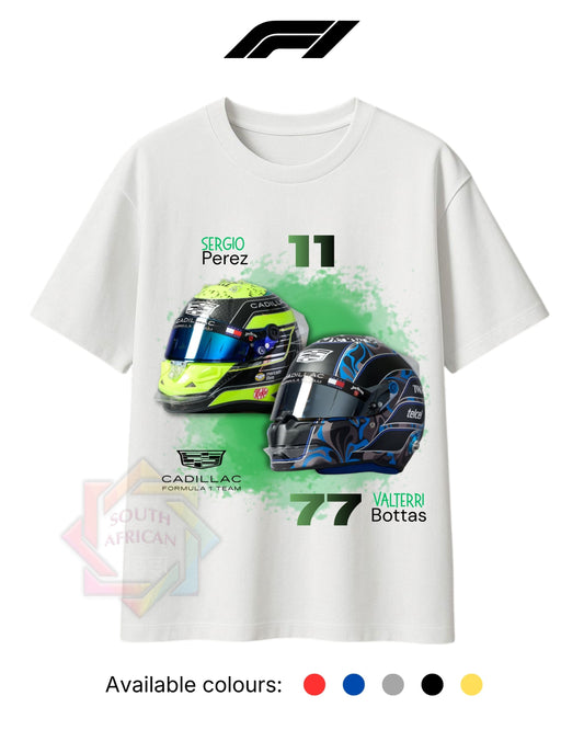 F1 INSPIRED MERCH 2026 | CADILLAC | PEREZ & BOTTAS | HELMETS  | T-SHIRT/HOODIE/SWEATER