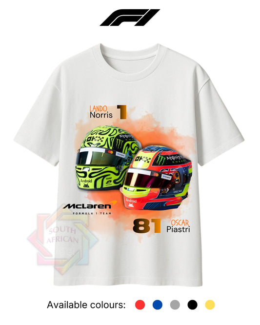 F1 INSPIRED MERCH 2026 | MCLAREN | NORRIS & PIASTRI | HELMETS  | T-SHIRT/HOODIE/SWEATER