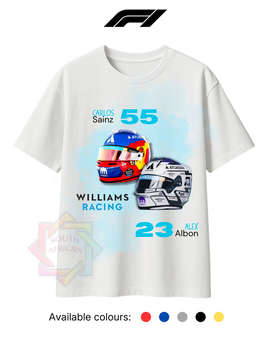 F1 INSPIRED MERCH 2026 | WILLIAMS RACING | SAINZ & ALBON | HELMETS  | T-SHIRT/HOODIE/SWEATER