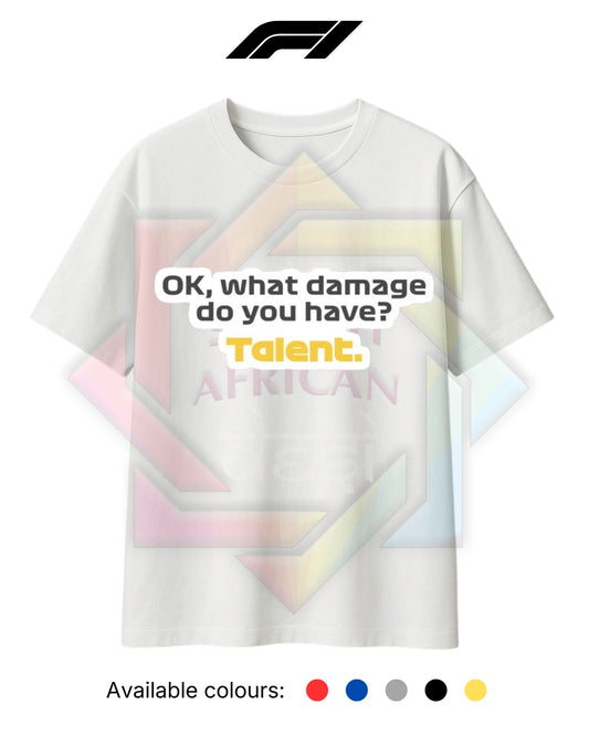 F1 INSPIRED MERCH 2026 | DAMAGED TALENT | T-SHIRT/HOODIE/SWEATER