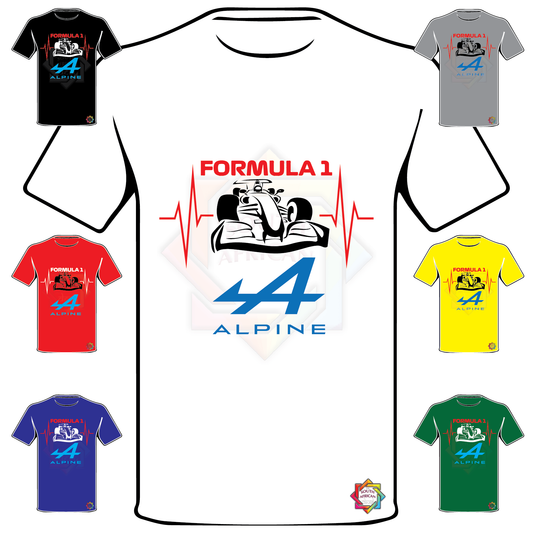 FORMULA 1 INSPIRED  • ALPINE HEART BEAT T SHIRT