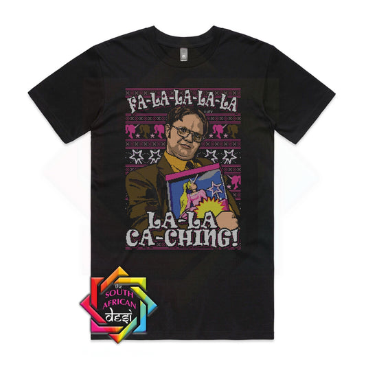 FALALA DWIGHT SCHRUTE - RETRO CHRISTMAS SWEATER LOOK | THE OFFICE INSPIRED T-SHIRT