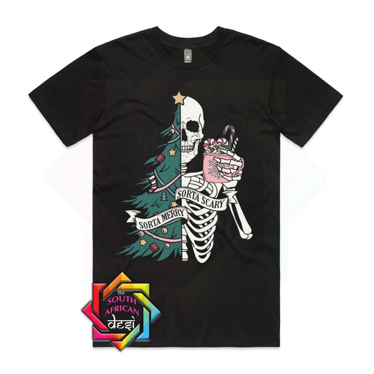 A LITTLE MERRY A LITTLE SCARY CHRISTMAS T-SHIRT