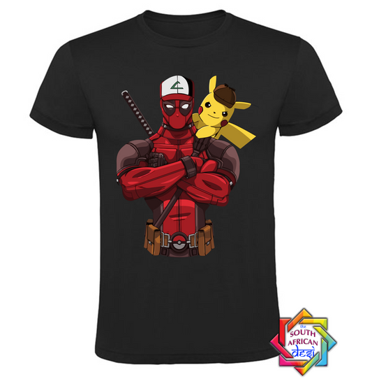 PIKACHU X DEADPOOL INSPIRED T SHIRT