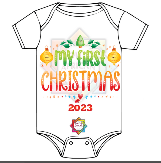 MY FIRST CHRISTMAS 07 BABY VEST/ONESIE FUNKY