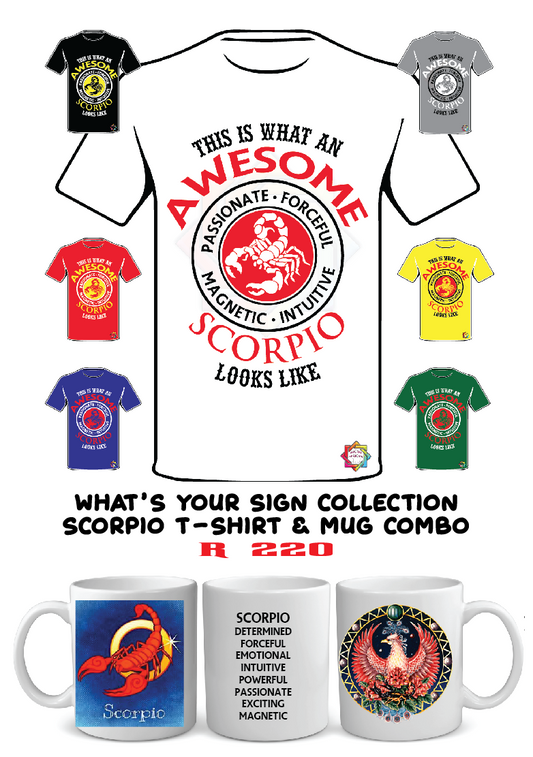 ZODIAC SERIES 4 • SCORPIO AWESOME T-SHIRT & PLAIN MUG GIFT BOX