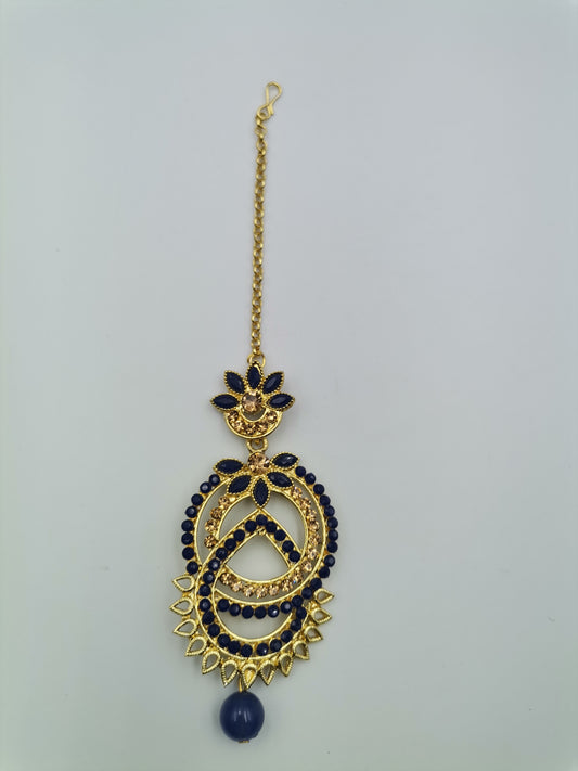 Black and Gold Maang Tikka / Damiri / Sirbhandi