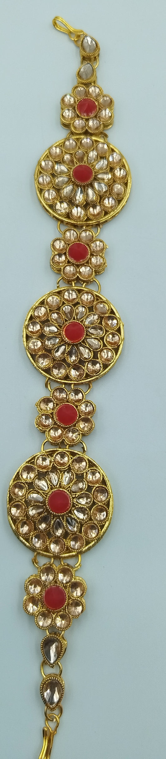 RED AND GOLD MATHA PATHI (ALIA BHATT STYLE MAANG TIKKA)