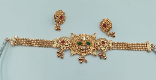 VERY UNIQUE ROSE GOLD NECKLACE AND EARRING SET