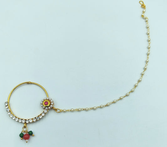 GOLD BRIDAL NOSE RING