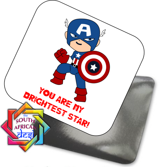YOU ARE MY BRIGHTEST STAR |  CAPTAIN AMERICA INSPIRED MAGNET - VALENTINE'S DAY