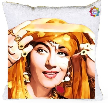 Madhubala Pop Art Sequenced Scatter Cushion