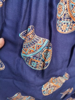 Navy Blue Matka Pants