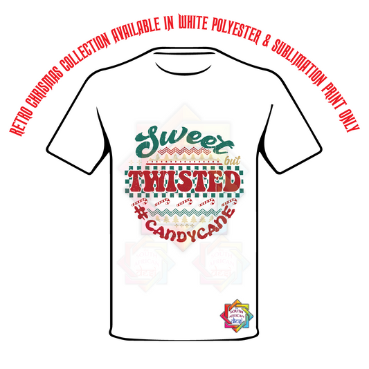 SWEET TWISTED CANDY CANE  T-SHIRT • RETRO XMAS LOOK