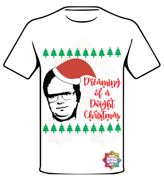 THE OFFICE INSPIRED DREAMING OF A DWIGHT XMAS CHRISTMAS T-SHIRT  FUNKY