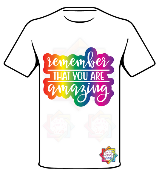 MENTAL HEALTH MATTER • REMEMBER YOU ARE AMAZING RAINBOW PRINT T SHIRT